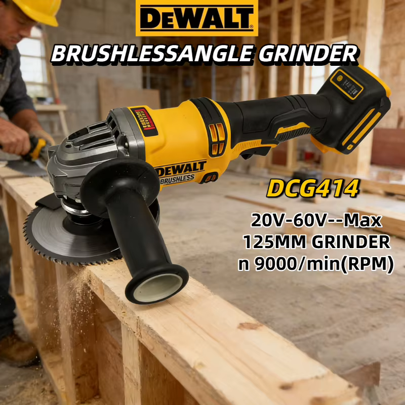 Meuleuse d'angle sans fil DEWALT DCG414 125 mm | Machine professionnelle de découpe du métal et du bois (batterie non