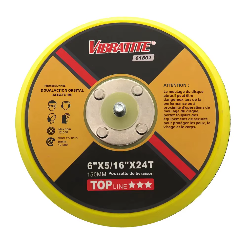 VIBRATITE 1-6 pouces DA tampon de ponçage ponceuse support M6 & 5/16 "-24 filetage crochet et boucle abrasif outils électriques accessoires 1 pièces