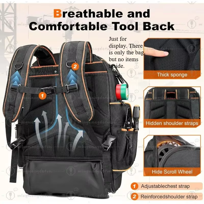 Sac à outils à roulettes robuste avec base moulée