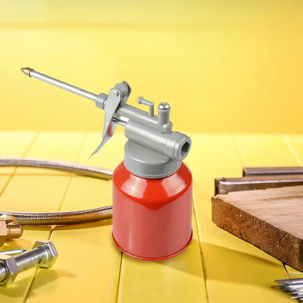 Bidon à huile 250 ml avec bec verseur et pompe à pouce, huileuse d'atelier haute pression rouge et verte, graisseur pour outils de réparation automobile