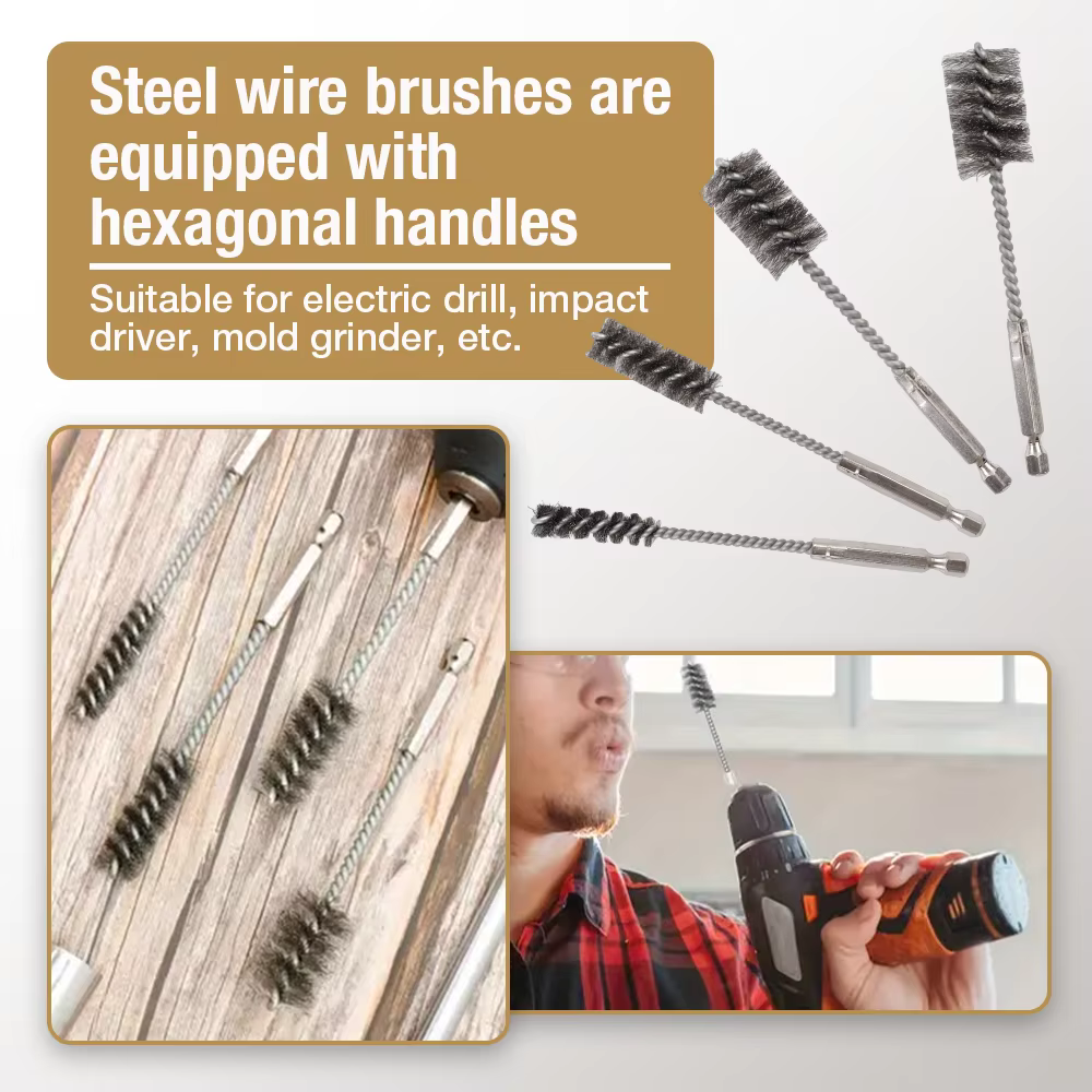 Ensemble de 4/8 brosses métalliques en acier inoxydable
