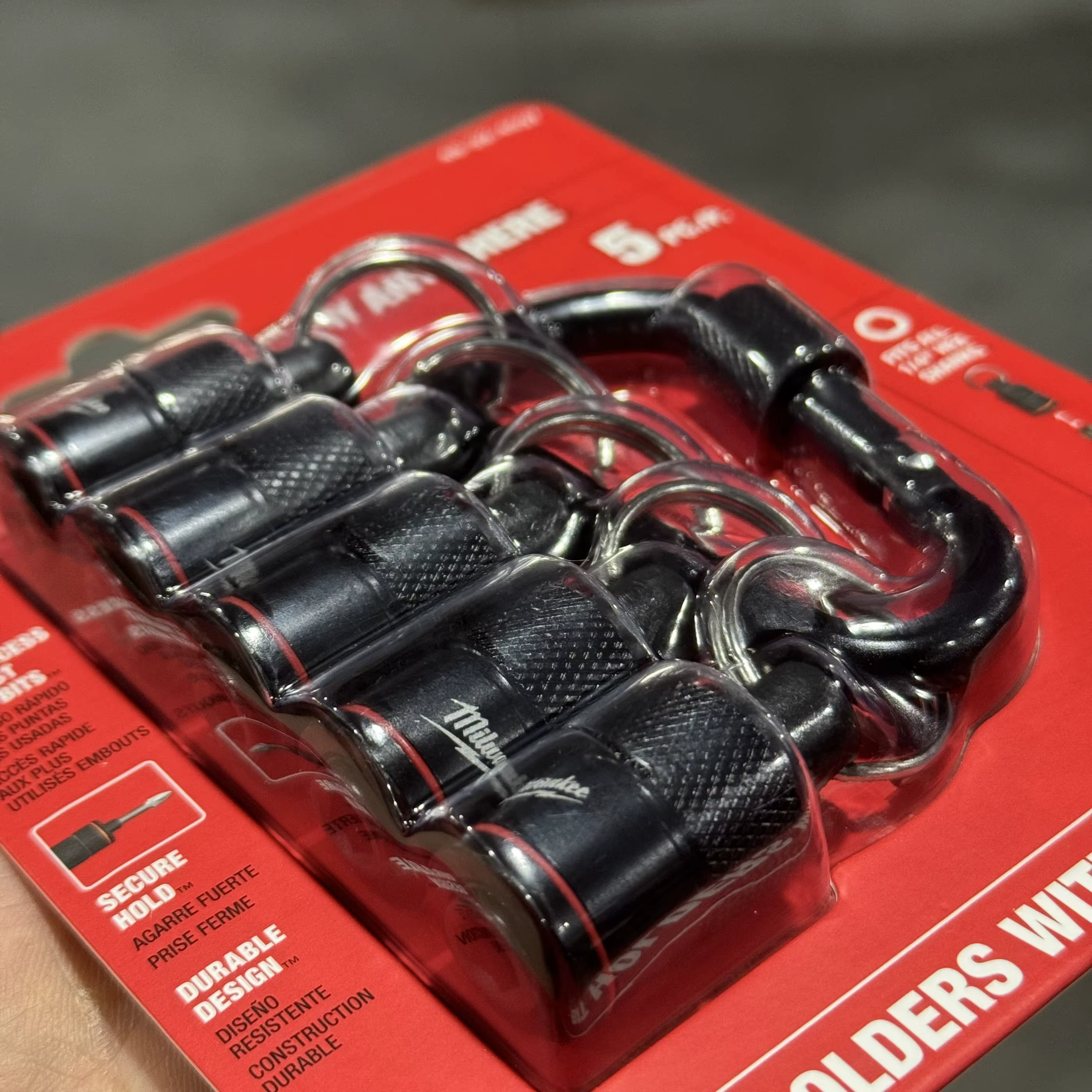 Milwaukee 48-32-4537 Ensemble de 5 porte-embouts mousquetons