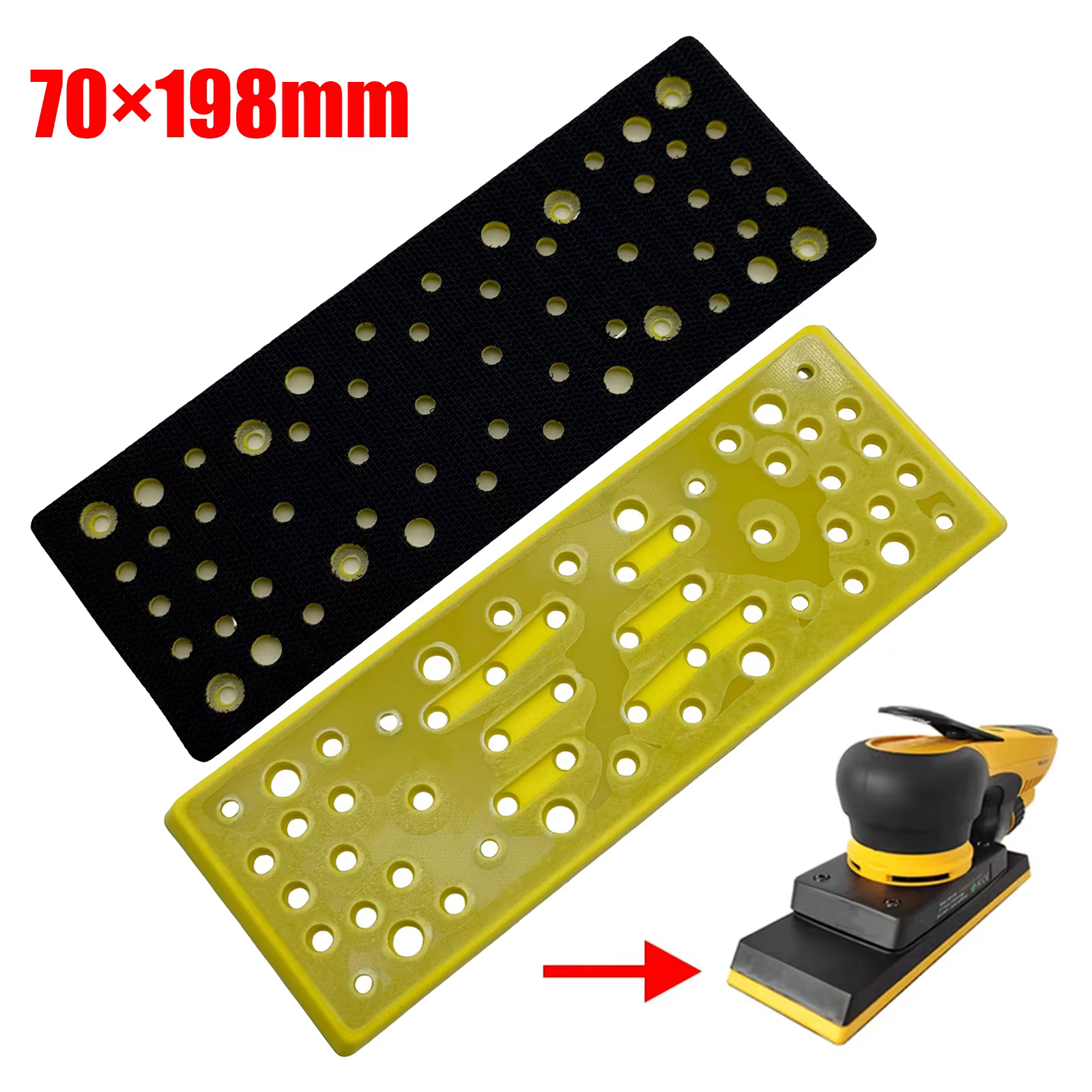 Plateau de Machine à papier de verre électrique rectangulaire 70 × 198mm pour meuleuse