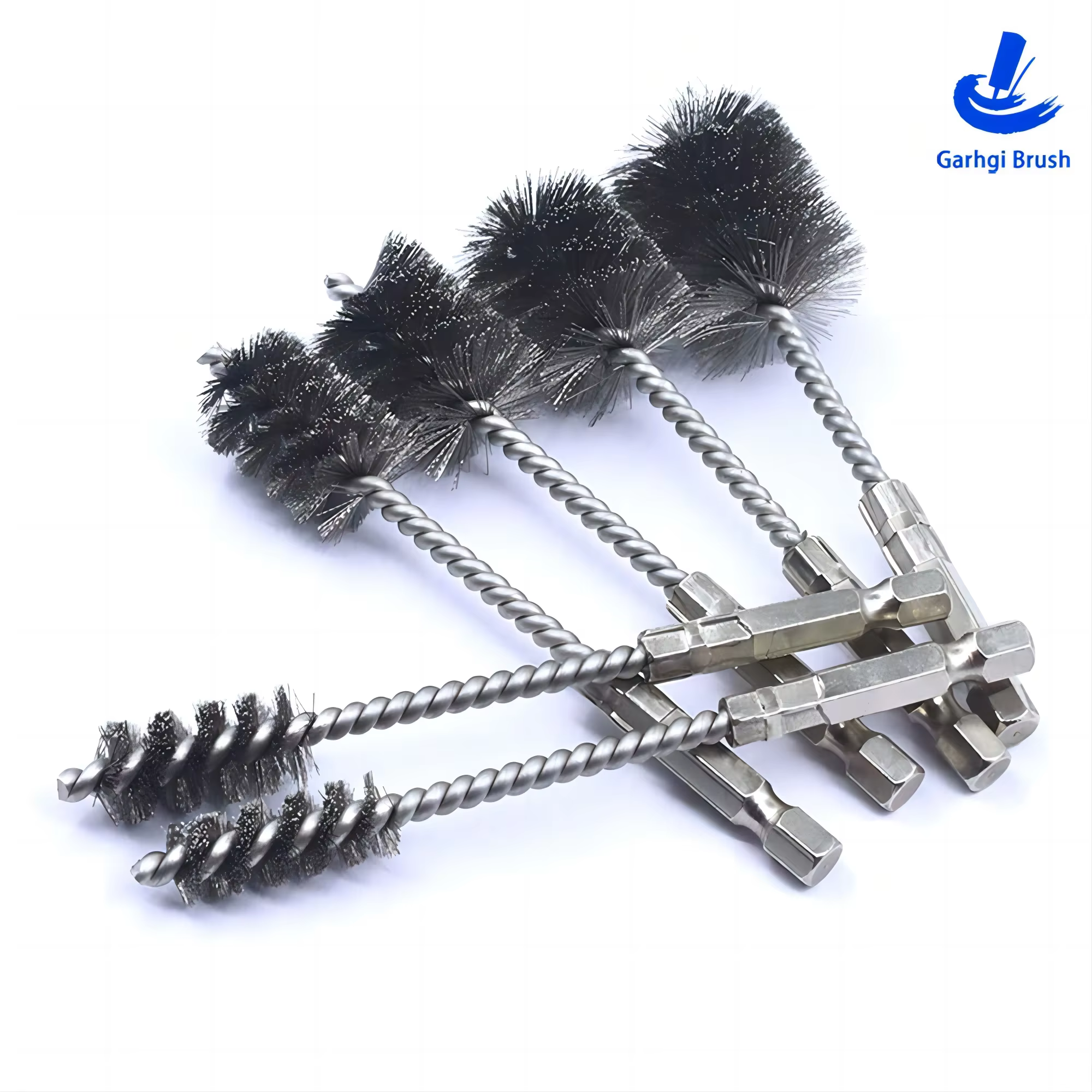 Brosse métallique à tige hexagonale de 1/4 pouces
