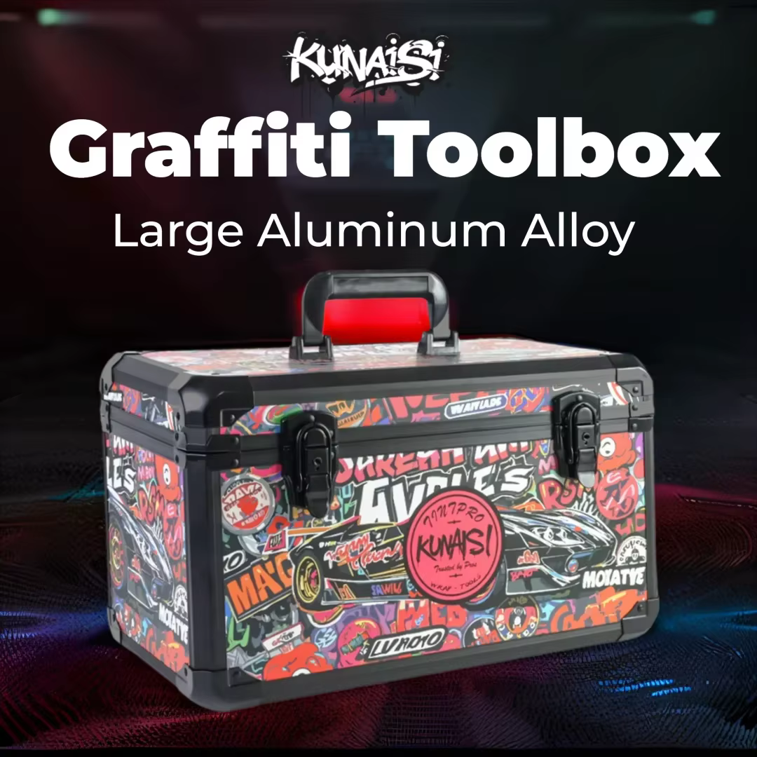 KUNAISI Grande boîte à outils en aluminium de 43 cm