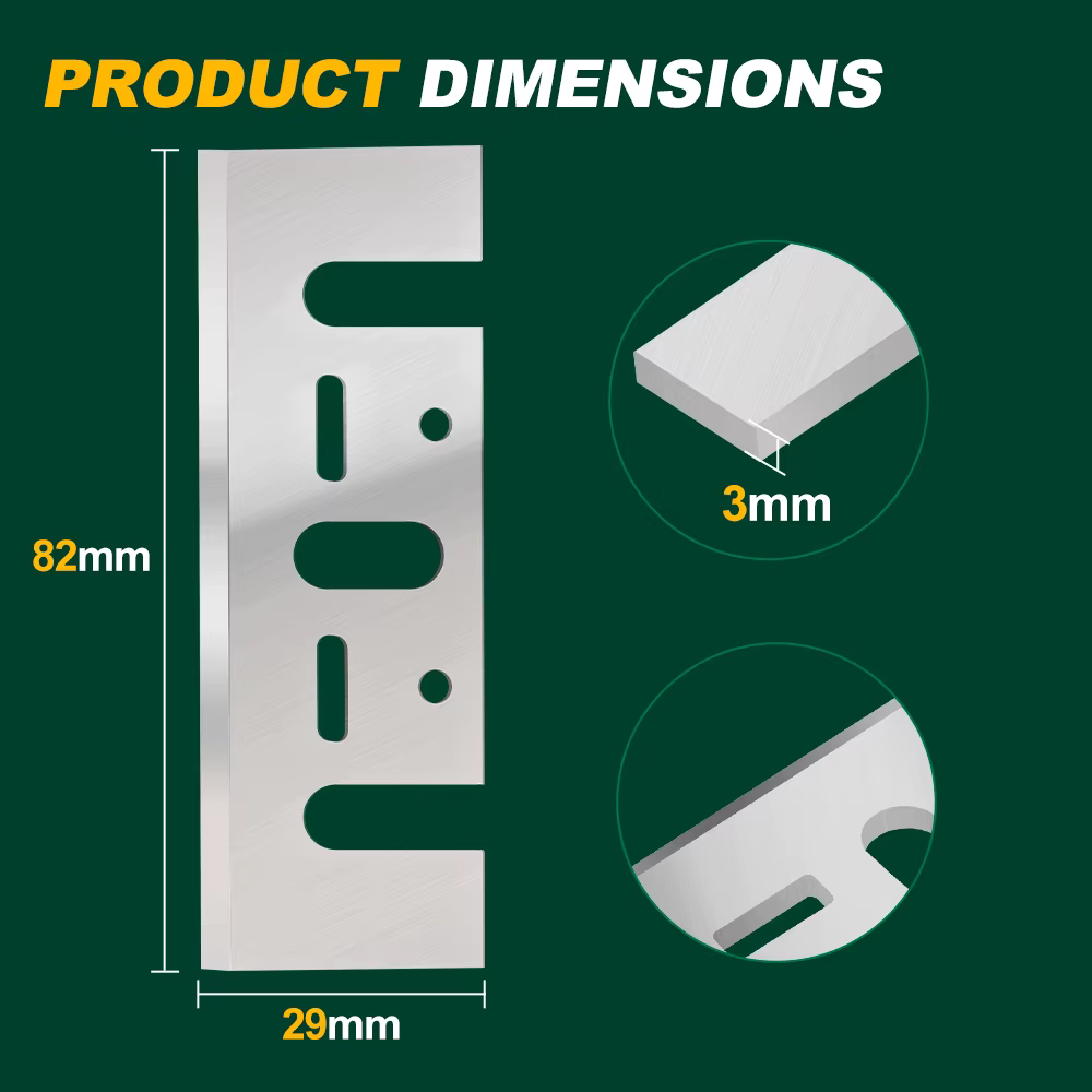 XCAN 2 pièces 82mm lames de raboteuse électrique HSS bord