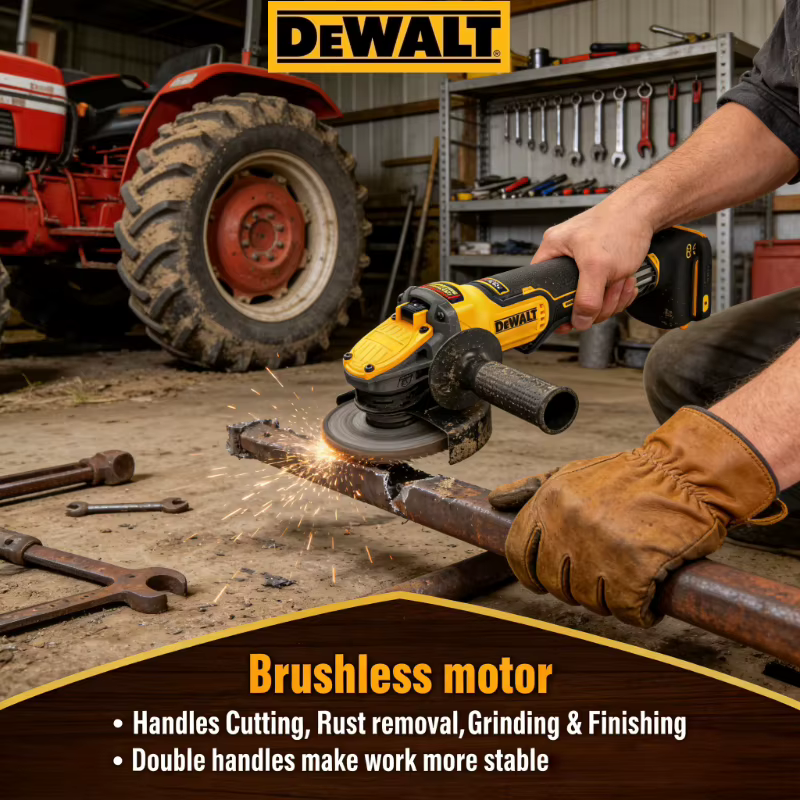 Meuleuse sans fil DEWALT DCG416 20V : Outil électrique sans balais de 125 mm pour la découpe et le polissage de