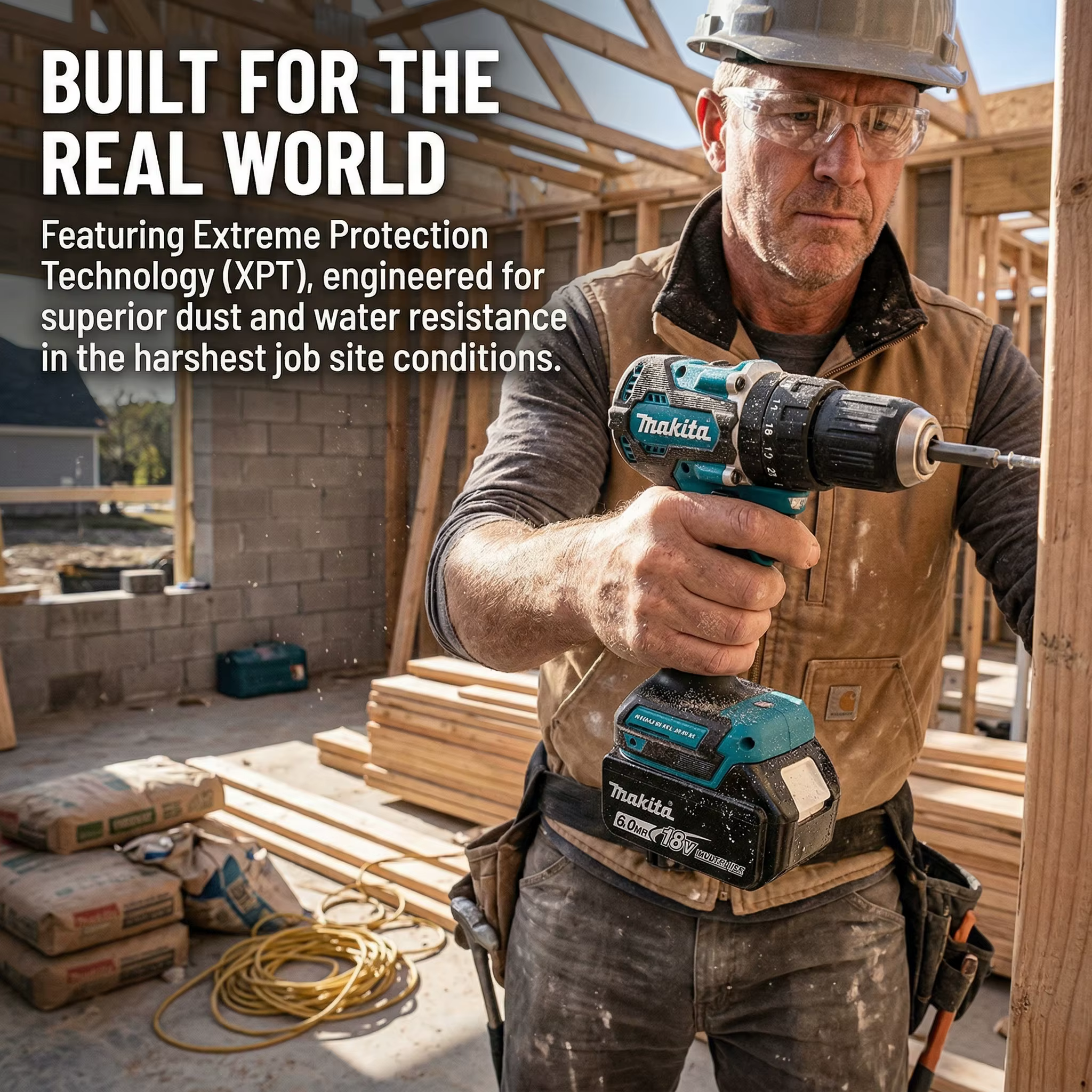 Makita DDF487 perceuse-visseuse sans balais 18V 40Nm 1700RPM 13mm mandrin sans clé XPT double LED pour outil à batterie