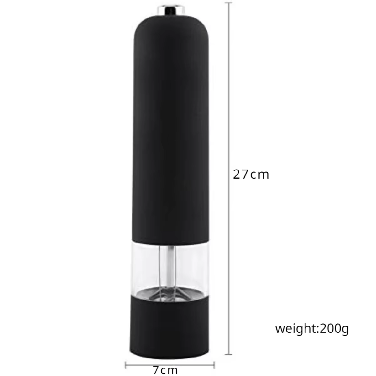 Moulin à sel et à poivre électrique, alimenté par batterie, fonctionnement automatique à une main avec grossièreté légère et réglable