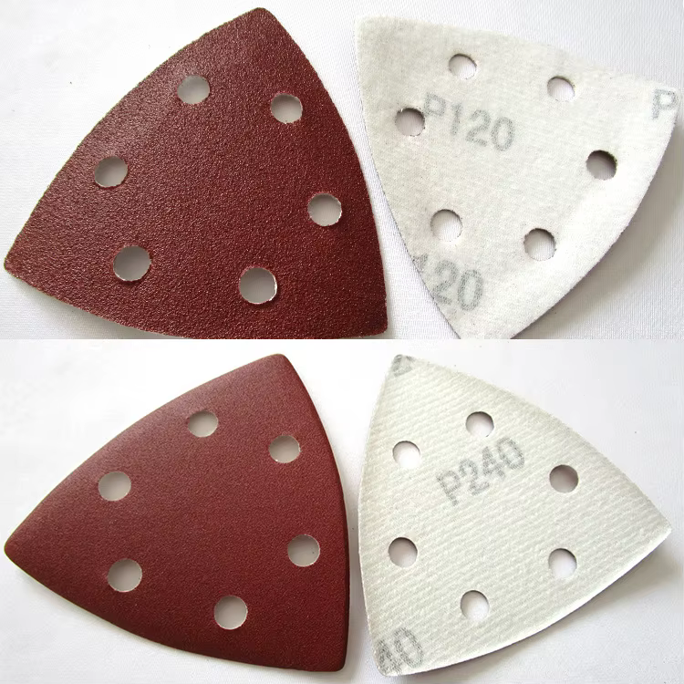 100 pièces disque de ponçage triangulaire 90mm ponceuse Delta crochet et boucle papier de verre outils abrasifs
