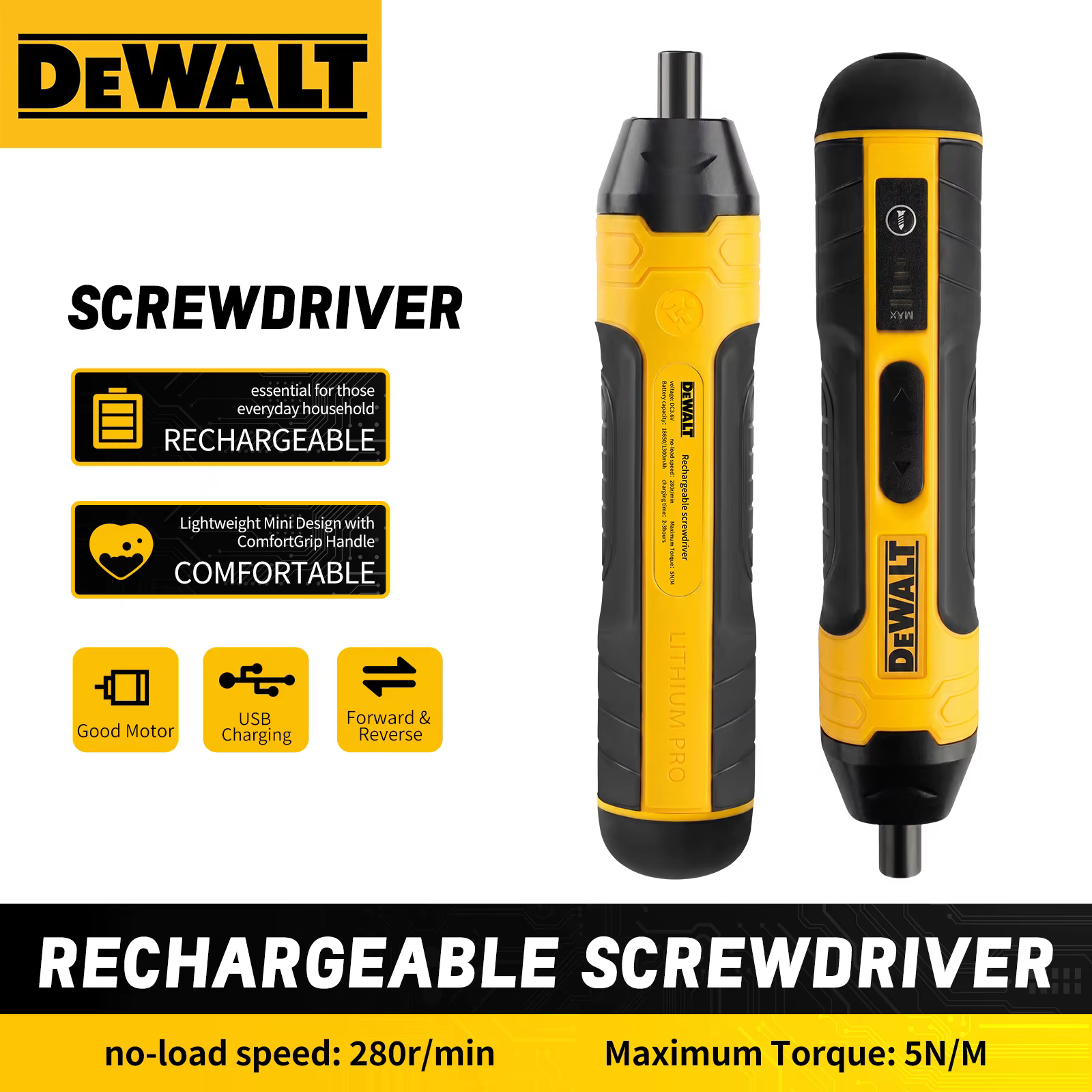 Tournevis électrique sans fil DEWALT 1300mAh