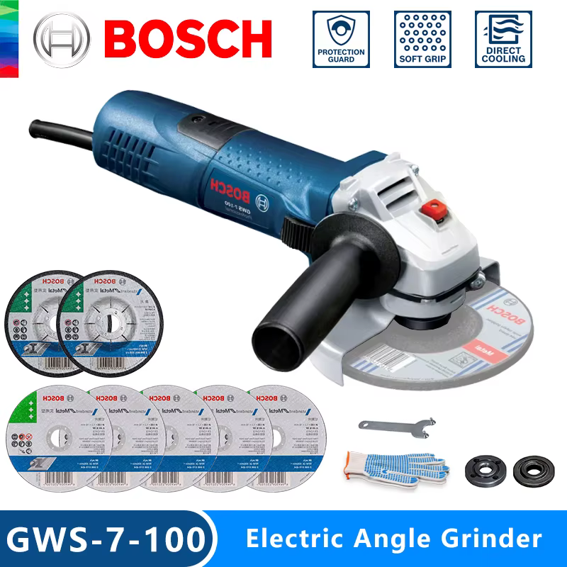 Original Bosch GWS 7-100 meuleuse d'angle filaire 220V polissage Machine de découpe 100mm disques électrique