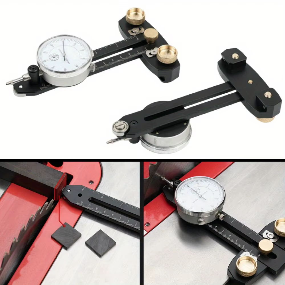 Kit de base de scie à table avec indicateur à cadran de précision pour l'alignement et le calibrage des machines