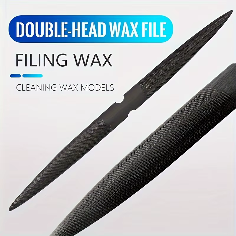 Lime à cire professionnelle de 8 pouces, double extrémité, design demi-rond et plat, outil de sculpture manuel pour la fabrication de bijoux et l'artisanat