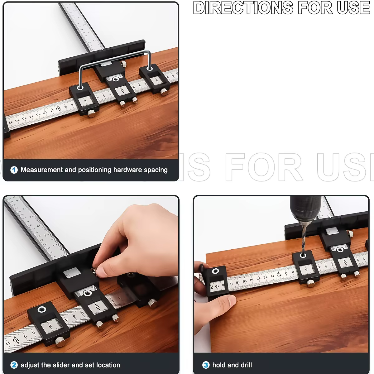 Outil de gabarit de quincaillerie d'armoire réglable – Alignement et positionnement pour une perçage