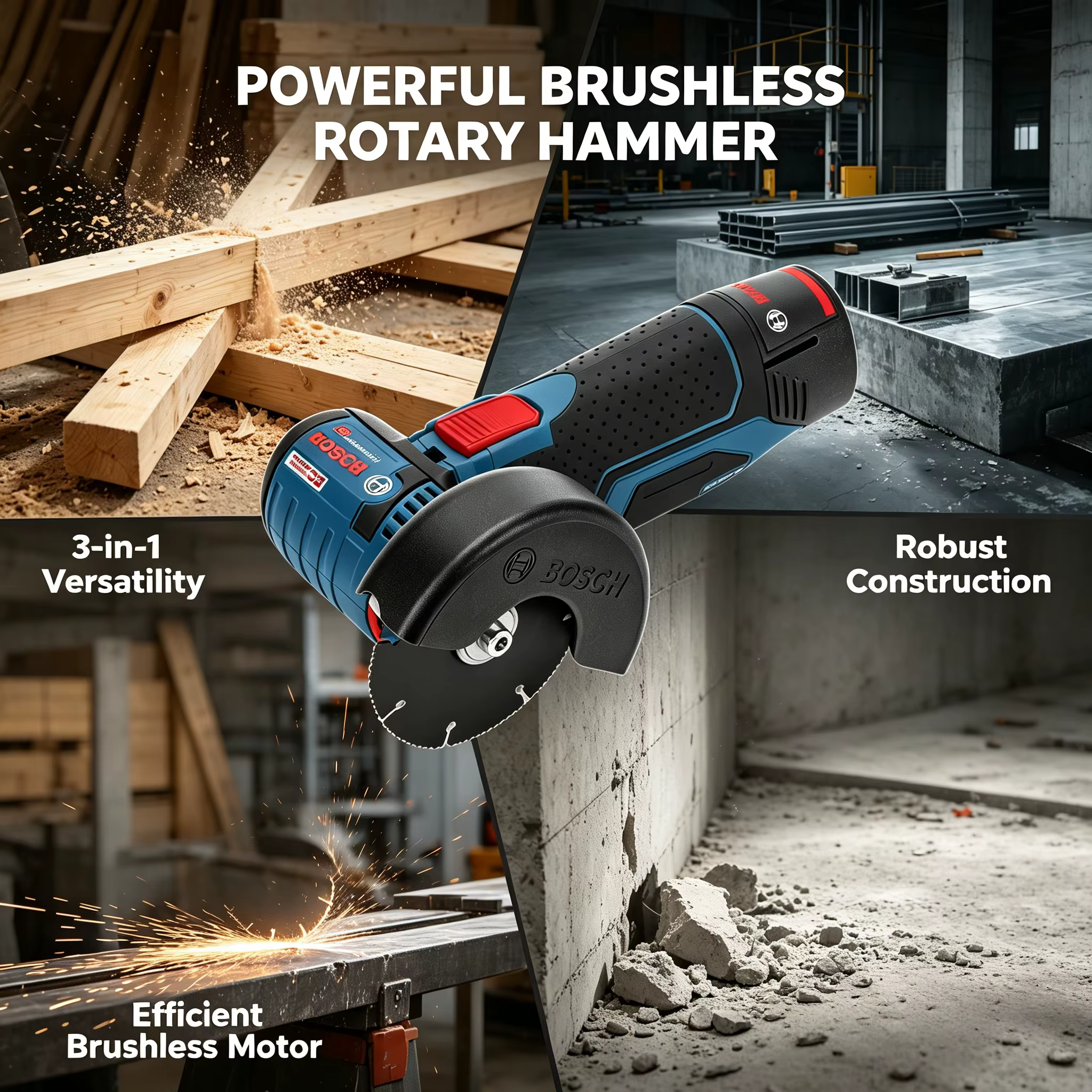 Nouvelle meuleuse miniature Bosch GWS 12V-76, blocage du mandrin pour un changement rapide des disques, boîtier durable pour un usage domestique et professionnel léger