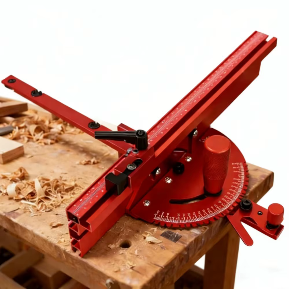 Barre de coupe à onglets 3/4x3/8 po avec butée rabattable pour jauge d'onglet de scie sur table