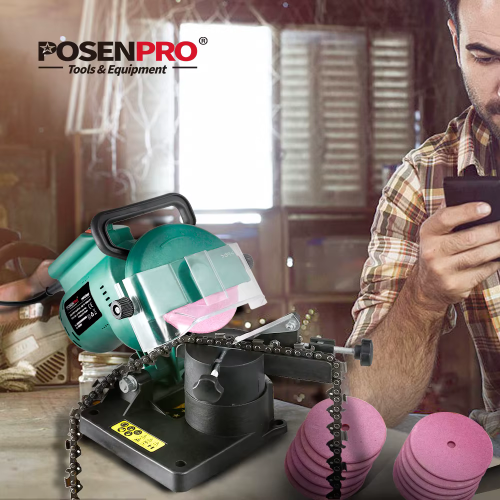 POSENPRO affûteuse de tronçonneuse électrique meule 100mm d'épaisseur 3.2mm bord de coupe et de polissage des dents de scie à chaîne