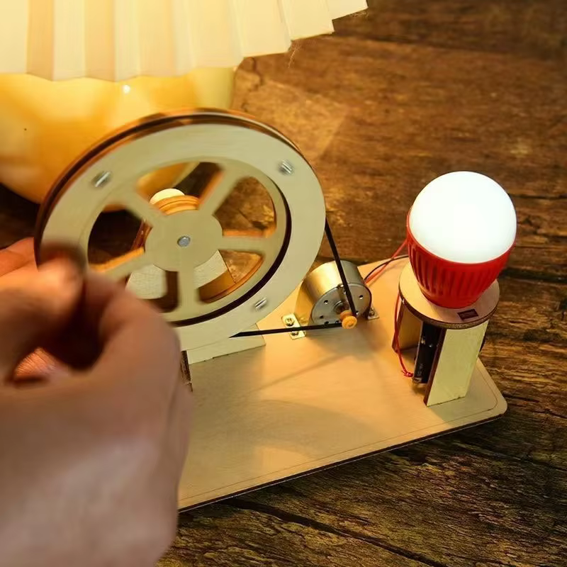 Générateur à main en bois pour enfants, jouet scientifique, Gadget de technologie STEM drôle, Kit de physique, jouets éducatifs pour enfants, jouet d'apprentissage, bricolage
