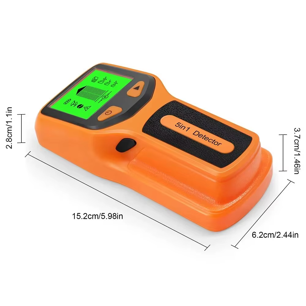 5in1 détecteur de goujons muraux écran LCD multifonctionnel portable pour bois câble de fil ca