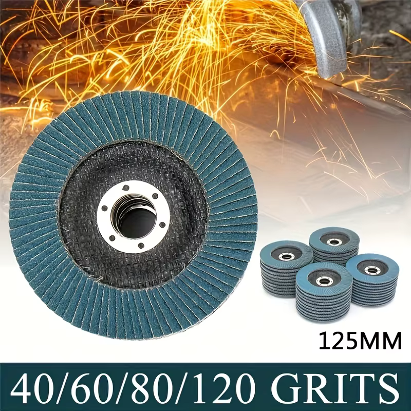 6 disques abrasifs métalliques de 125 mm pour meuleuse d'angle