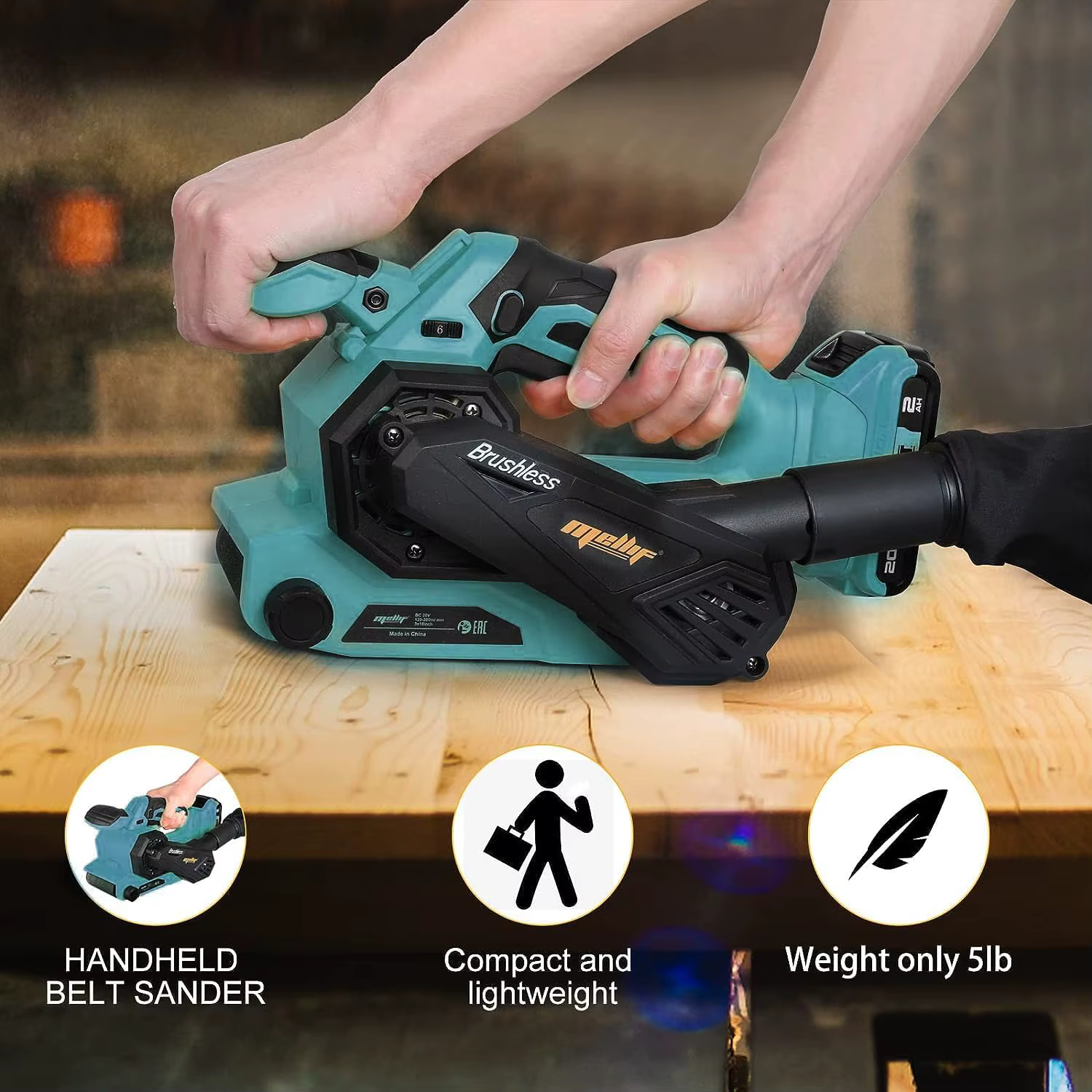 Ponceuse à bande sans fil pour batterie Makita 18V BL1830 BL1840
