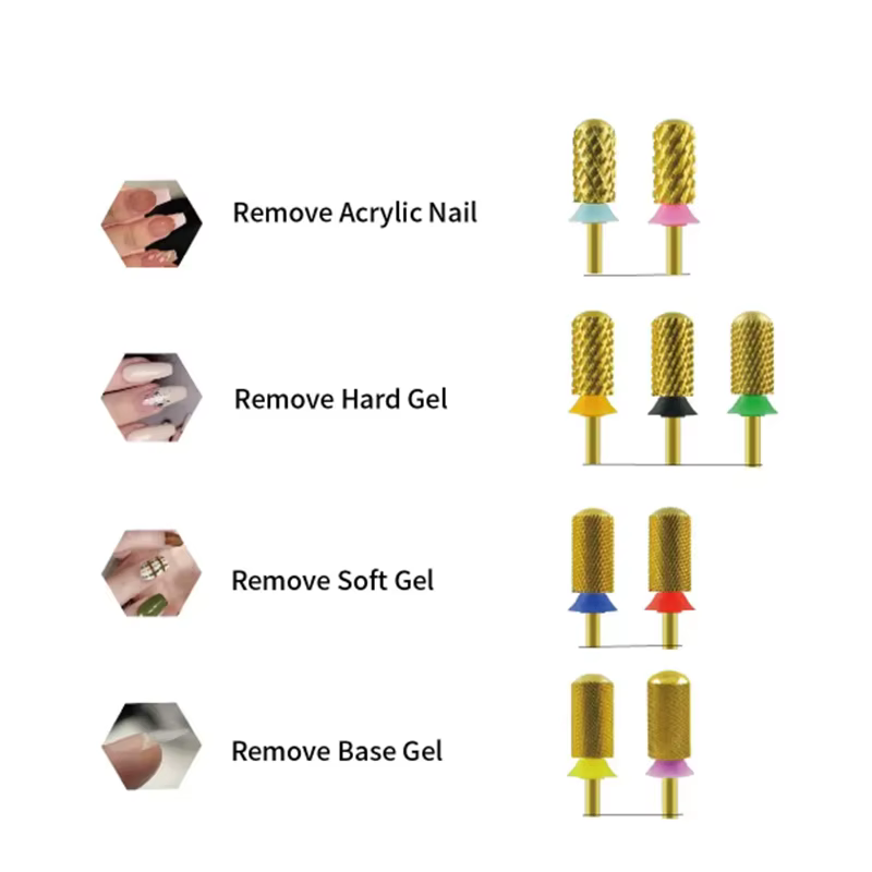Grandes fraises à ongles en carbure à surface lisse pour retirer le gel