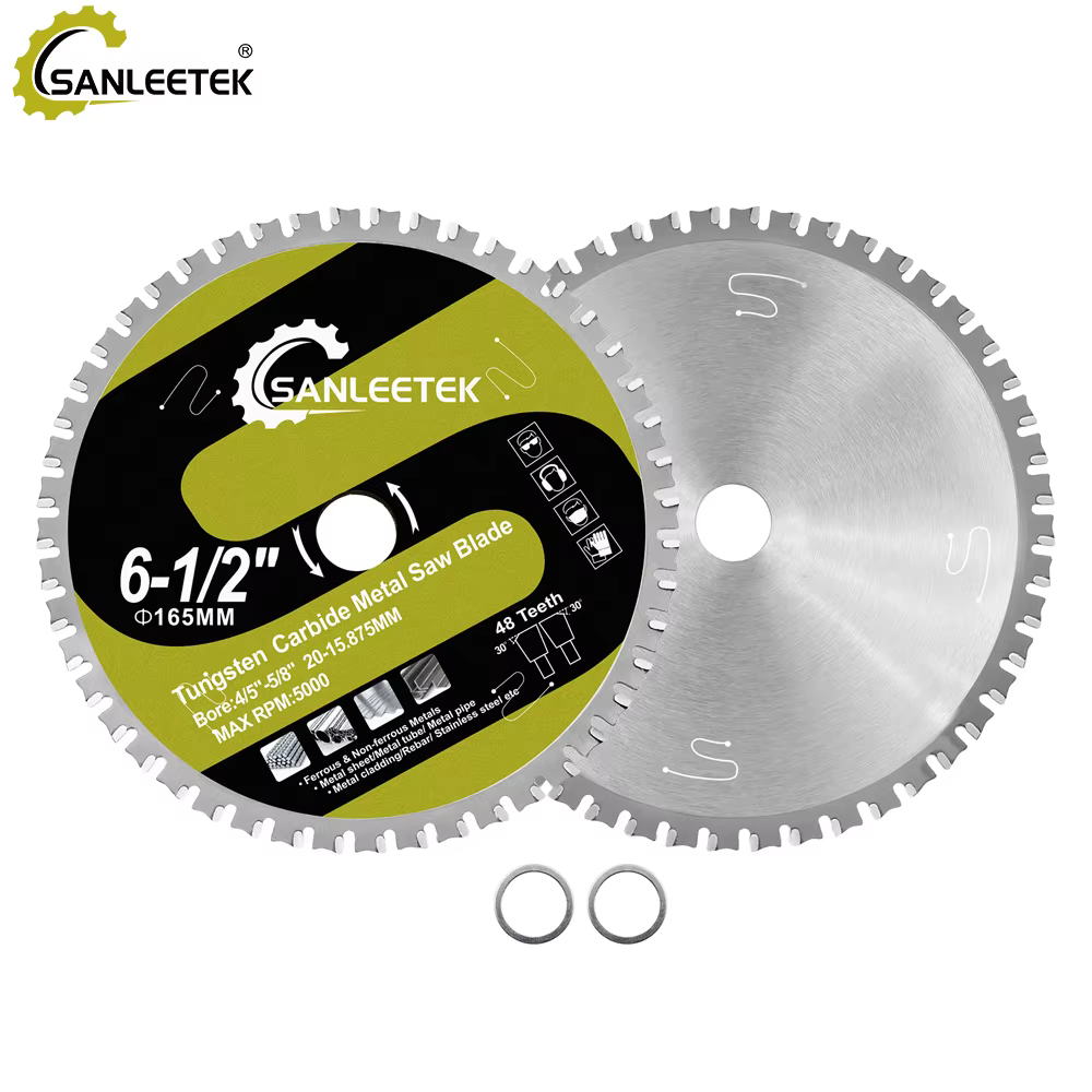 SANLEETEK 1 pièce Lame de scie circulaire en alliage de 165 mm pour la découpe de l'acier