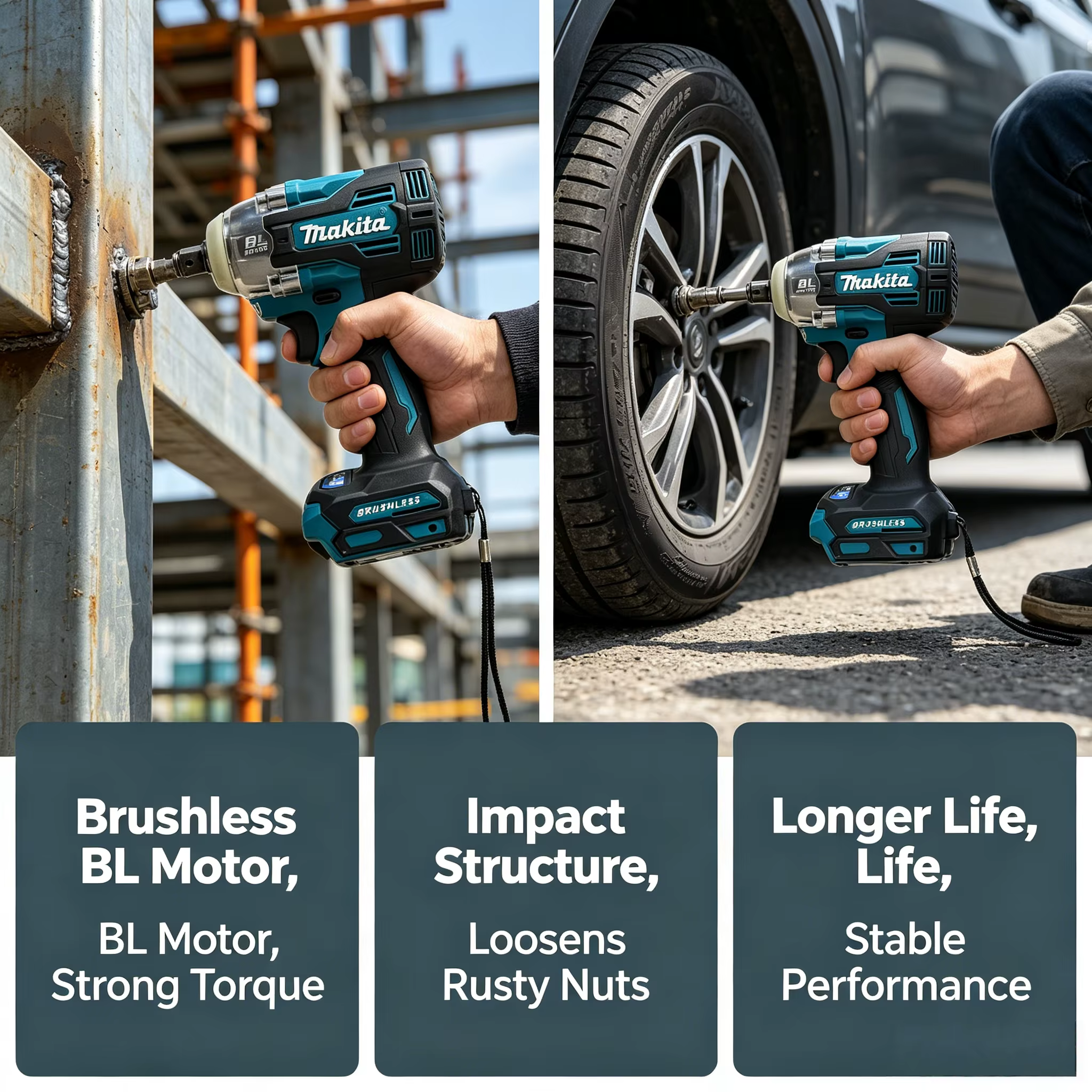 Makita Professional TW004G 18V Tournevis et perceuse électriques sans balais (sans batterie)
