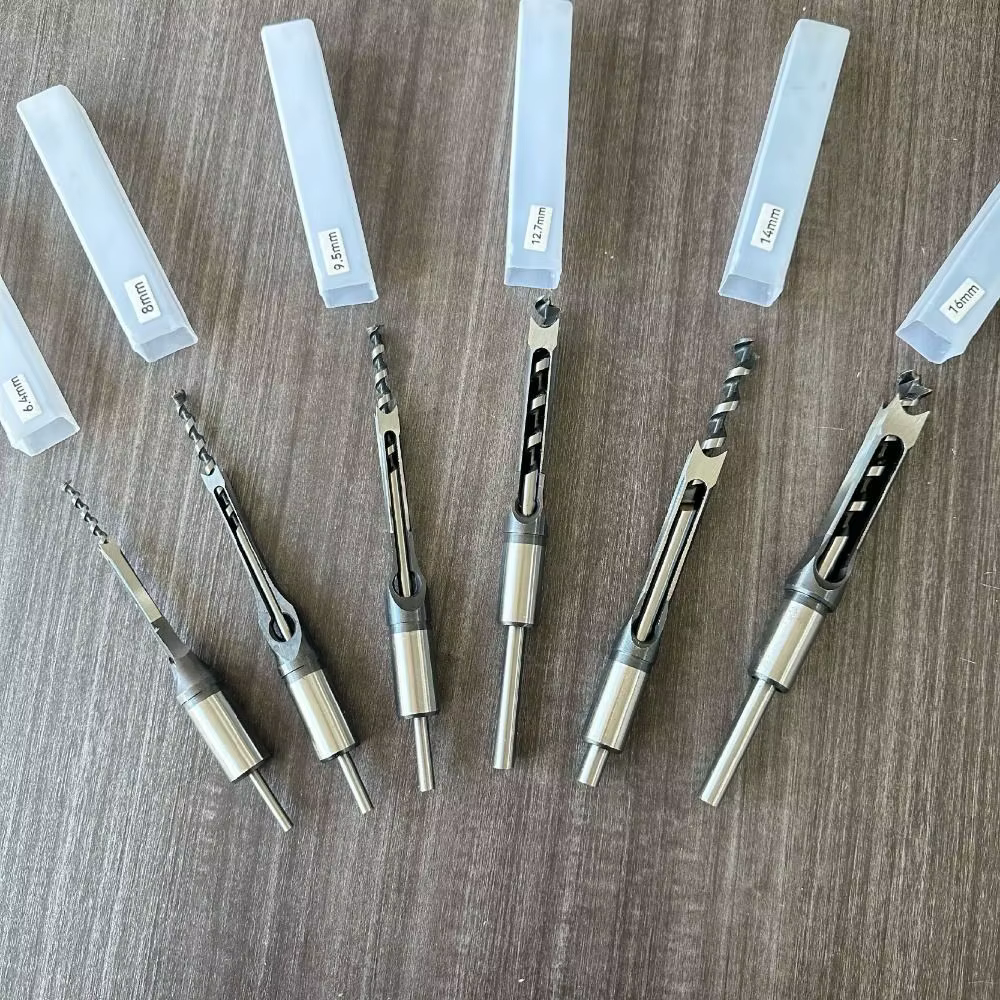Adaptateur de perceuse à trous carrés portable 6.4/8/11/12.7/14mm pour mortaiseuse DIY