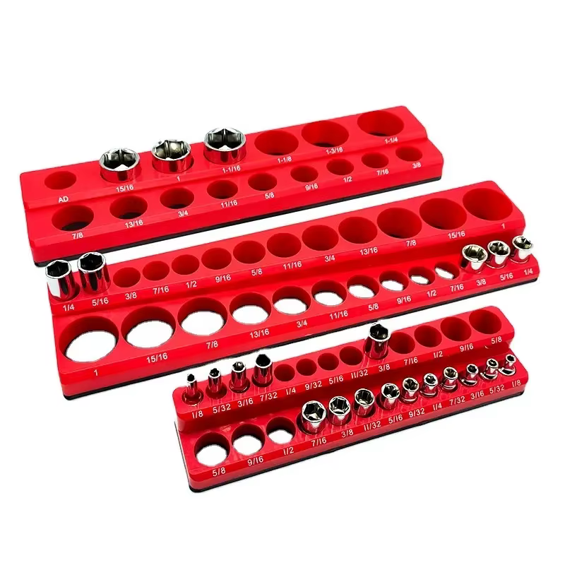 Support de rangement de douilles magnétiques rouges