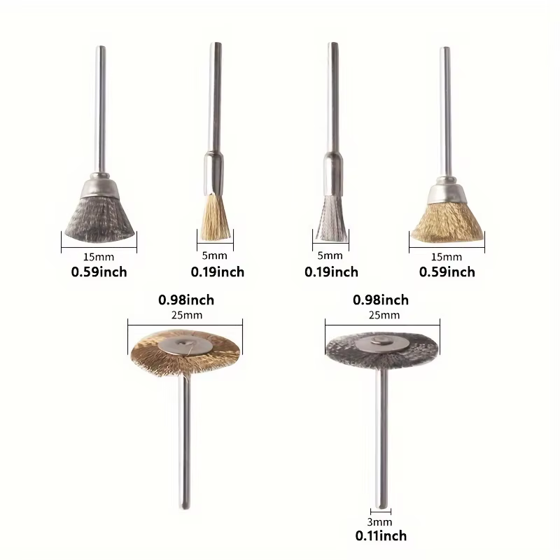 36 pièces brosse en laiton roues en fil d'acier brosses perceuse outils rotatifs polissage