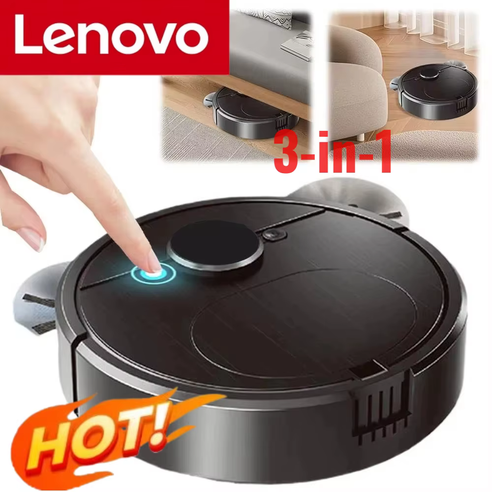 Robot de nettoyage intelligent 3 en 1 Lenovo, machine multifonctionnelle puissante, rechargeable, machine de nettoyage automatique pour éliminer la poussière, nouveau