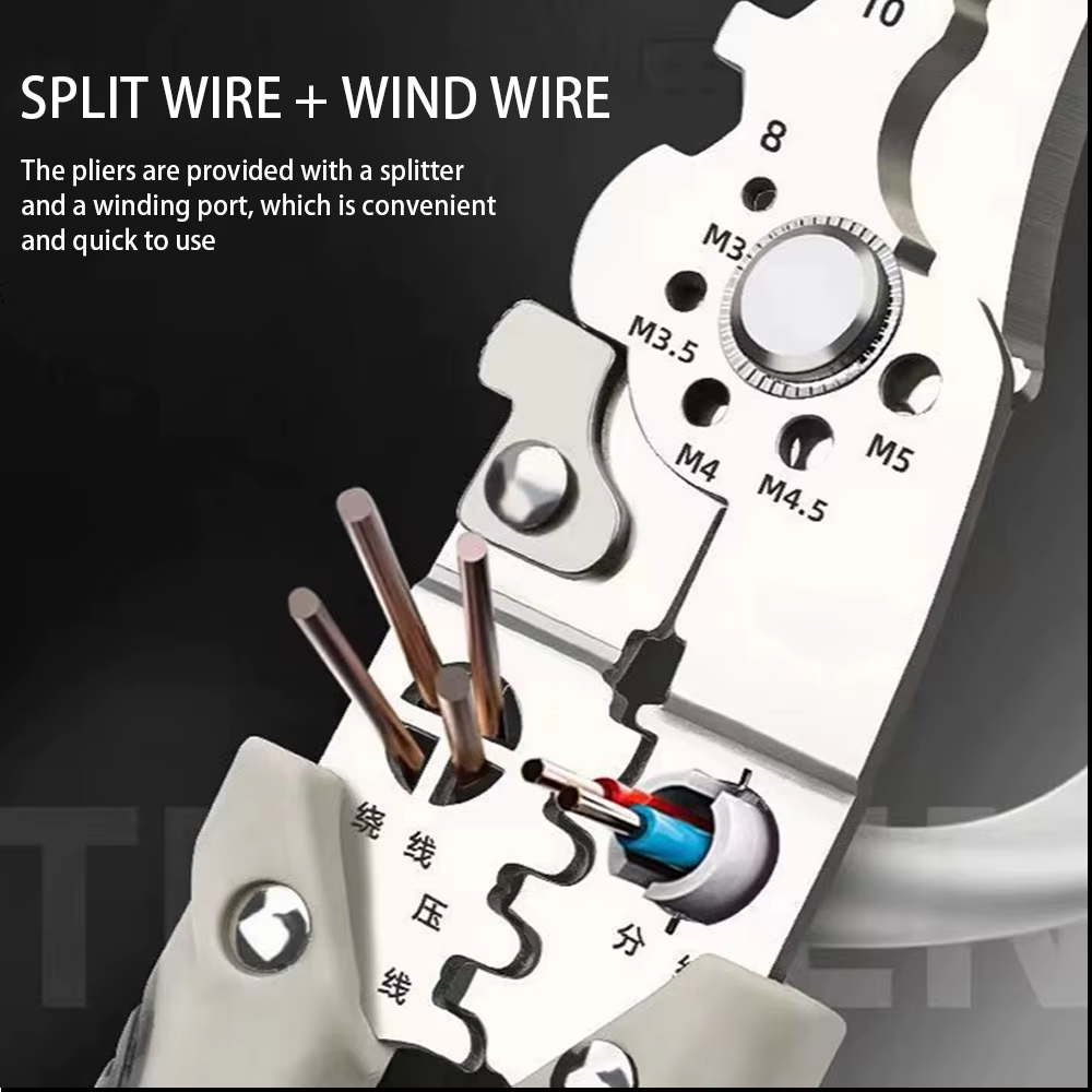 Pintudy 21 en 1 pince à dénuder poignée antidérapante pliée électricien outils à main multi-outils outil de dénudage automatique réglable