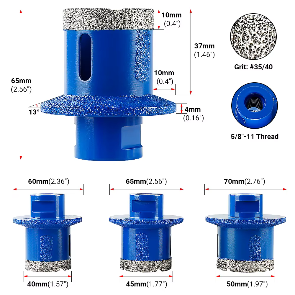 LOZLIN Foret diamanté à sec 5/8-11 pour carrelage céramique