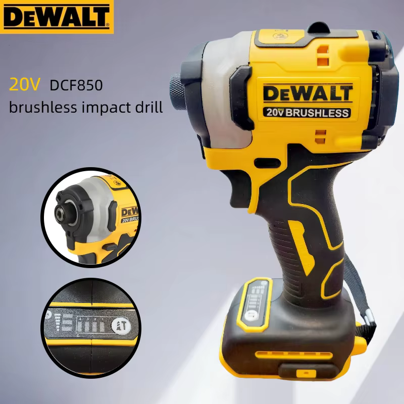 Perceuse sans fil DEWALT DCD850 Brushless 20V : Visseuse à percussion multifonction rechargeable (outil seul)