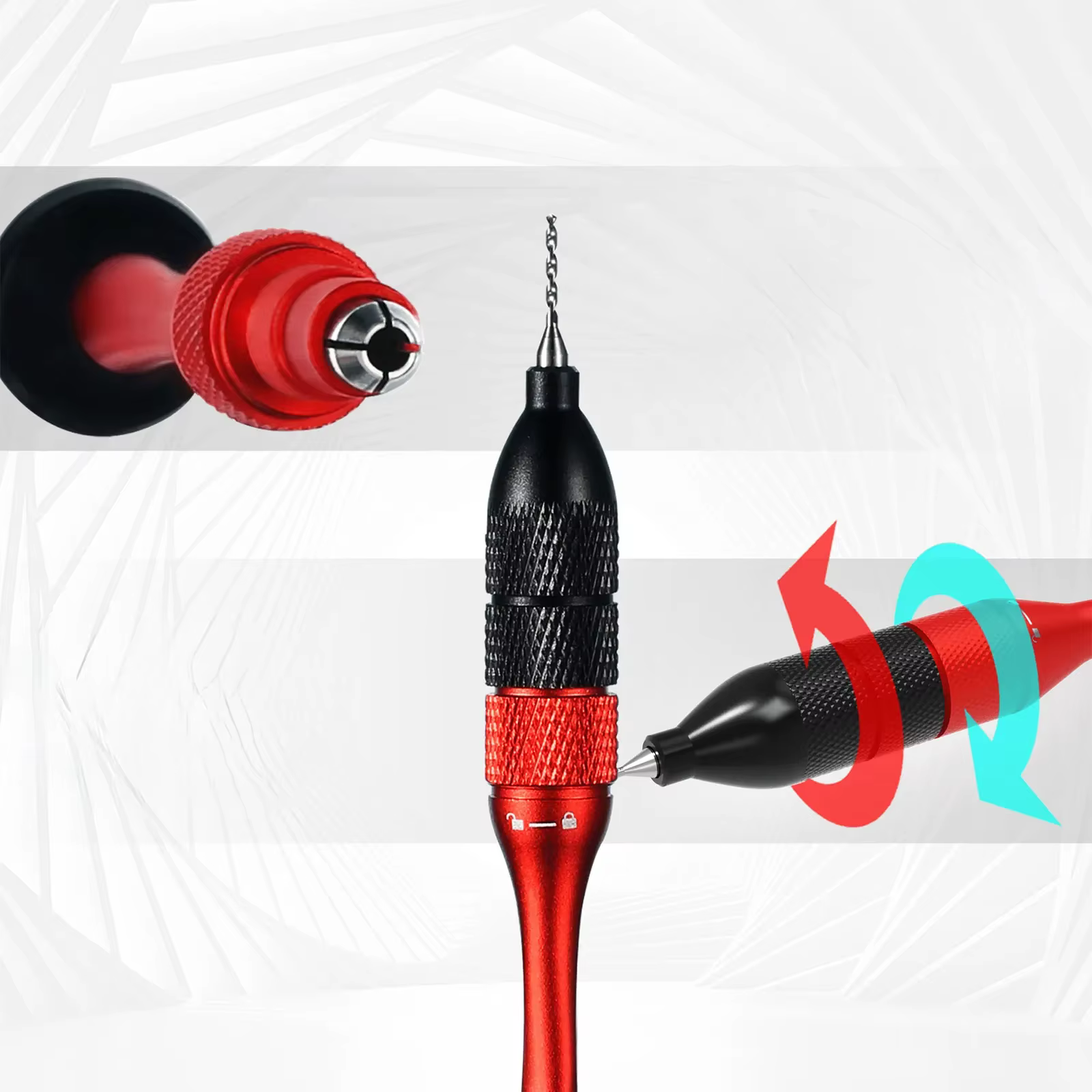 DSPIAE AT-SHD Précision Perceuse À Main Ensemble Pour Hobby DIY Modèle Outil Exécutif En Alliage D'aluminium Rouge