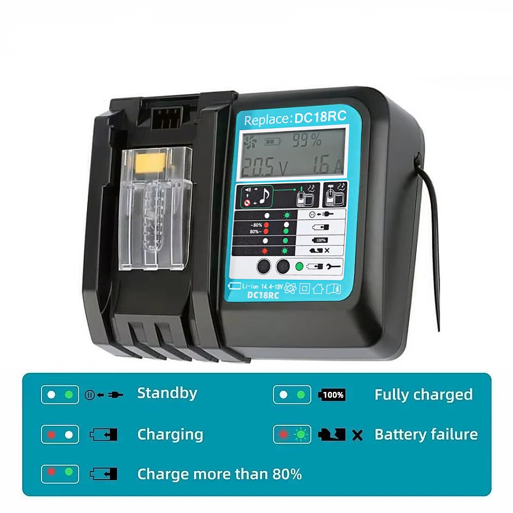 DC18RC pour Makita 18V perceuse chargeur de batterie 3A Li-ion