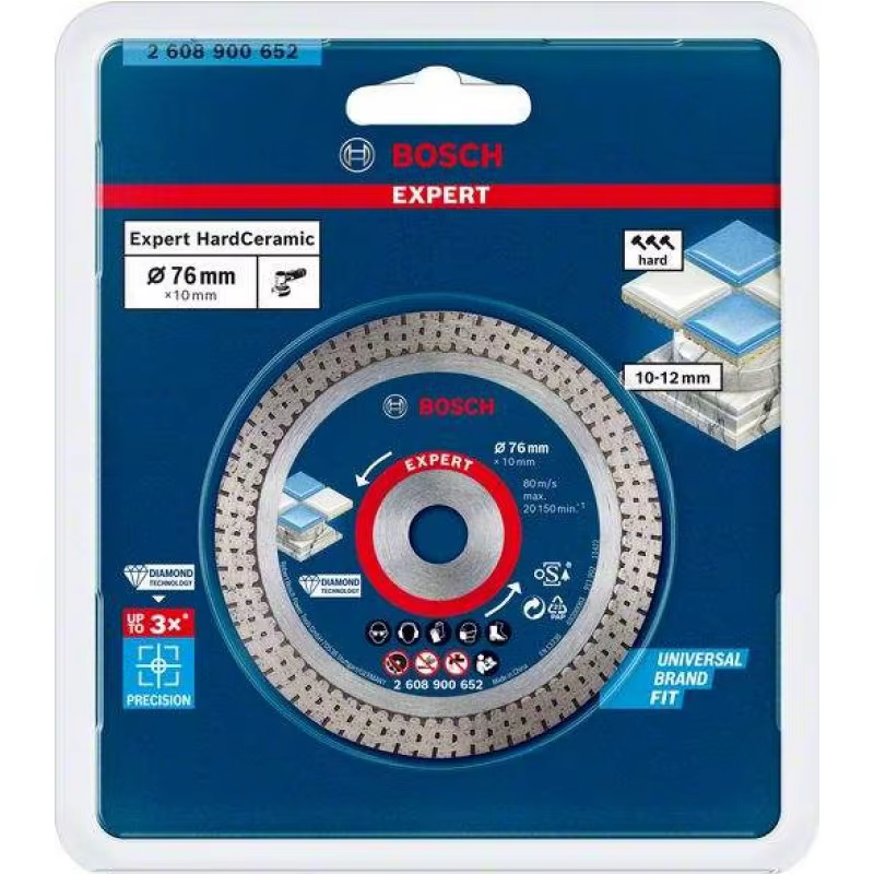 Bosch 2608900652 Professionnel 1x disque de coupe diamant Expert 76 mm Ø 76 mm meuleuse d'angle accessoires pour outils