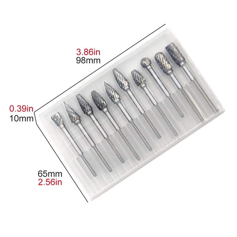 Ensemble de 3 têtes de meulage rotatives à double rayure 6 mm pour ponceuse électrique, polissage du bois, accessoires de sculpture DIY