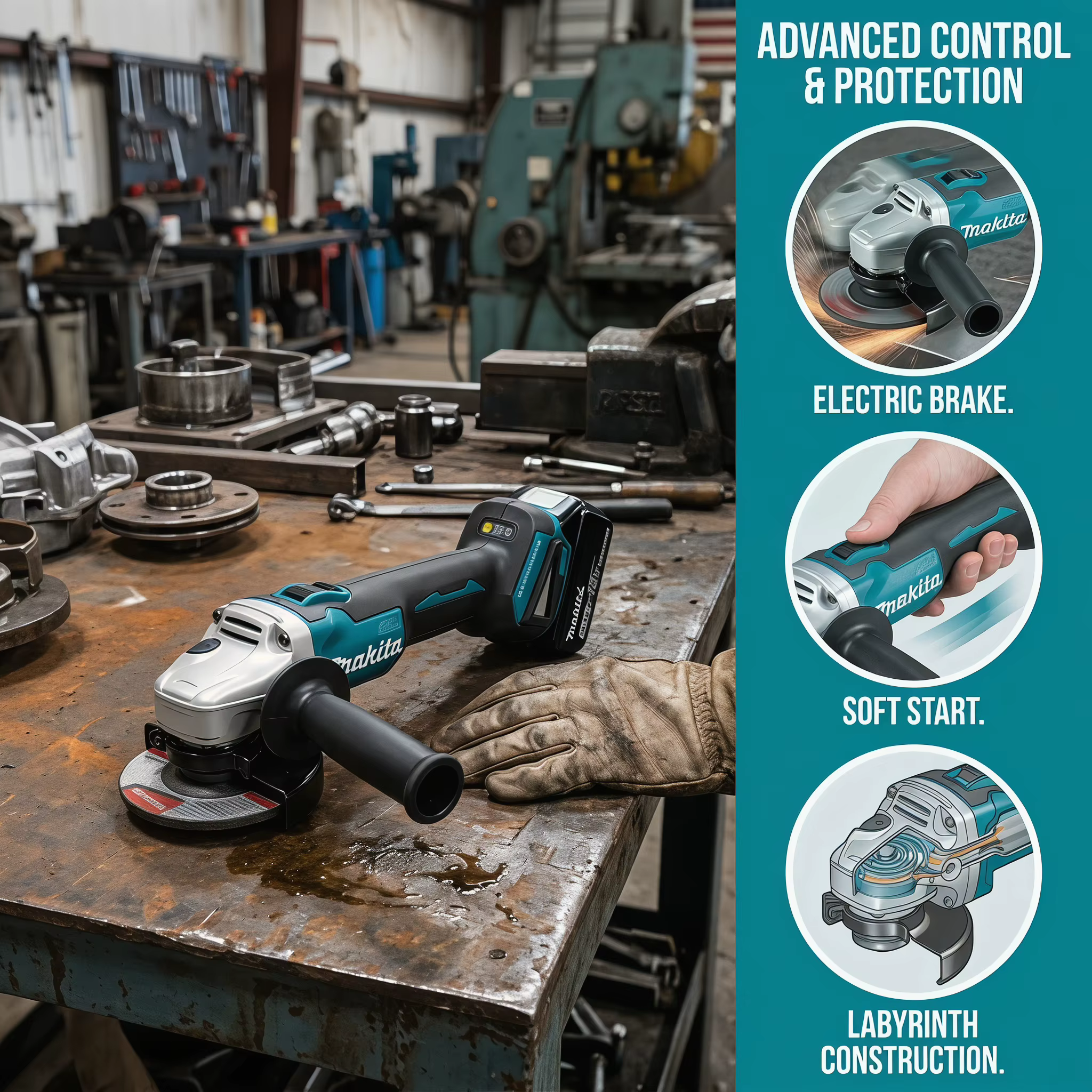 Meuleuse d'angle sans fil Makita DGA404 18V 6.0Ah 125mm