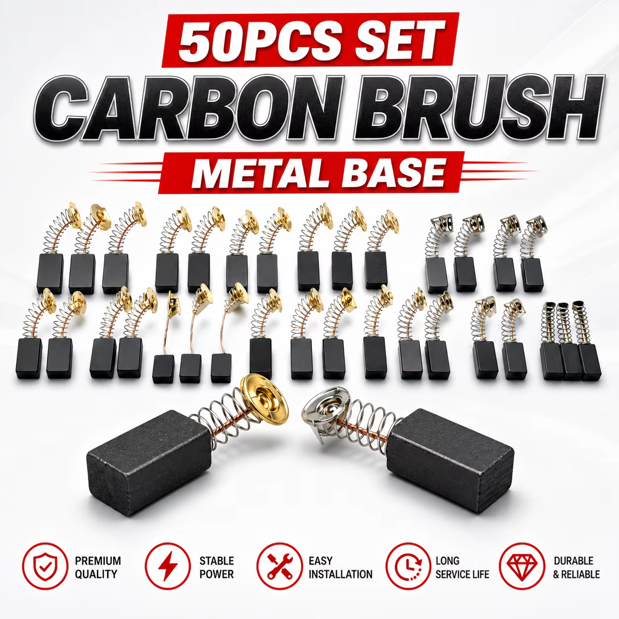50 brosses en carbone robustes