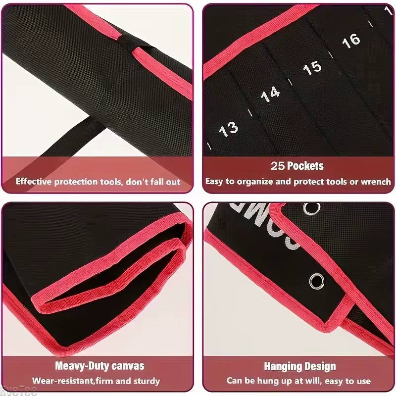 Organisateur d'outils à 14 poches. Sac de rangement pour clés durable avec poignée portable. Idéal pour l'organisation du garage et de l'atelier.
