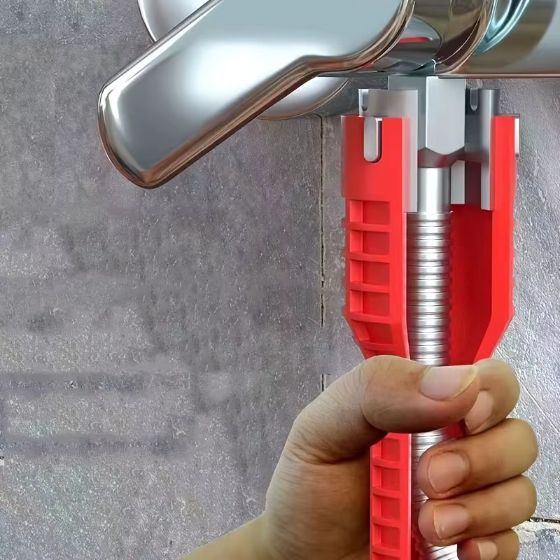 Clé d'évier multifonctionnelle 8 en 1 – Installation et réparation faciles sur la salle de bain