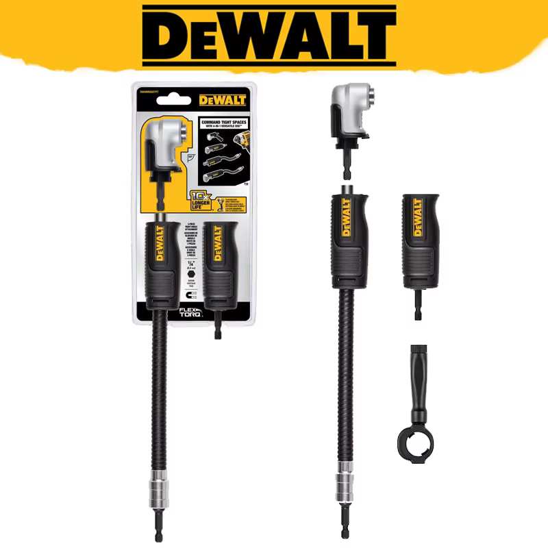 DEWALT DWAMRASETFT adaptateur de perceuse à Angle droit système 4 en 1 arbre Flexible