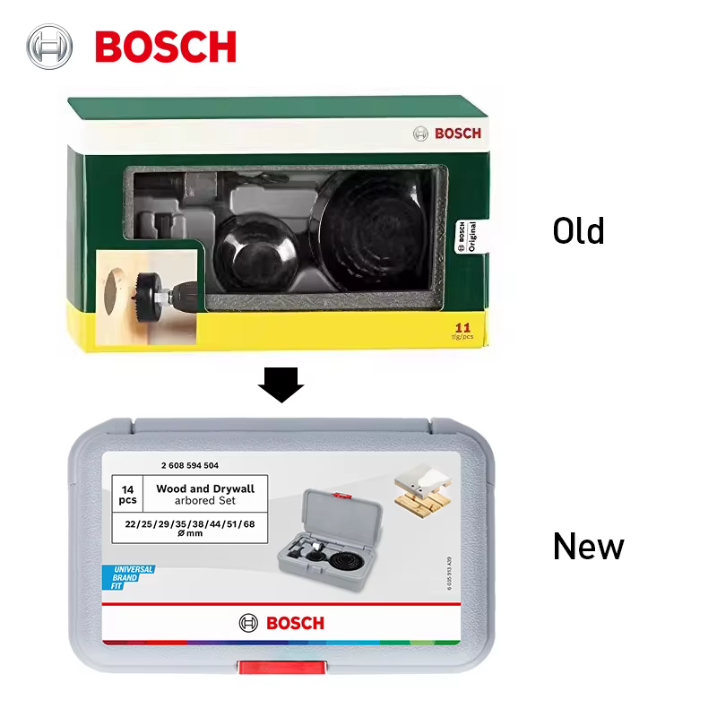 Ensemble de scies cloches Bosch 14 pièces 22/25/29/35/38/44/51/68 mm pour le bois et le cloison sèche