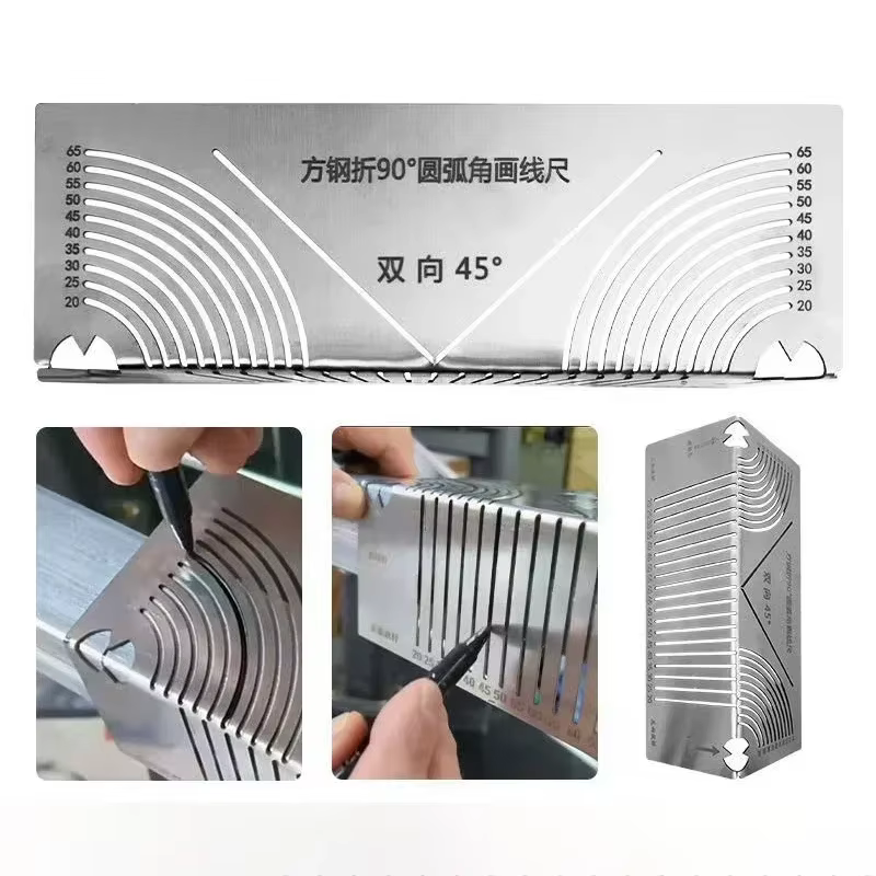 Outil de marquage d'arc d'angle flexible précis pour tuyau carré de 20 à 100MM