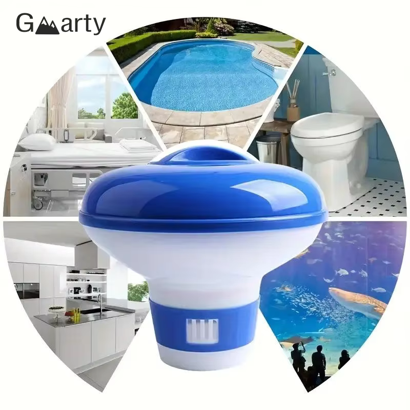 Distributeur de chlore flottant pour piscine de 5 pouces avec aérations réglables et couvercle anti-fuite pour piscines intérieures et extérieures, spas et bains à remous
