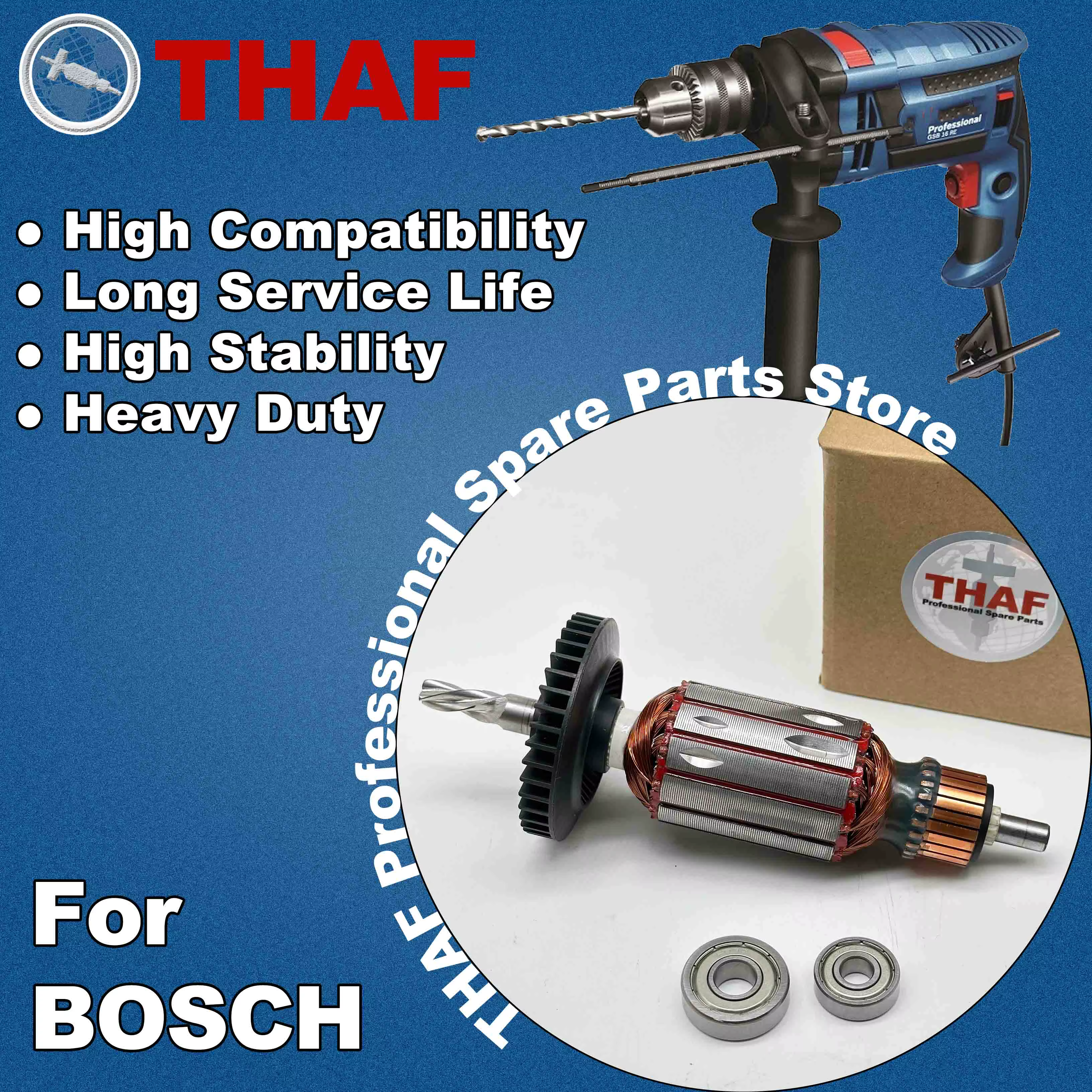 AC 220V 240V GSB16 GSB16RE Induit Rotor pour BOSCH GSB550RE Perceuse A Percussion Pièces de rechange GSB 16 GSB 16 RE GSB 550 RE