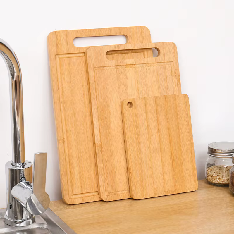 Planche à découper en bois, planche à découper de cuisine pour viande, entièrement en bambou, Table à découper des aliments, pan